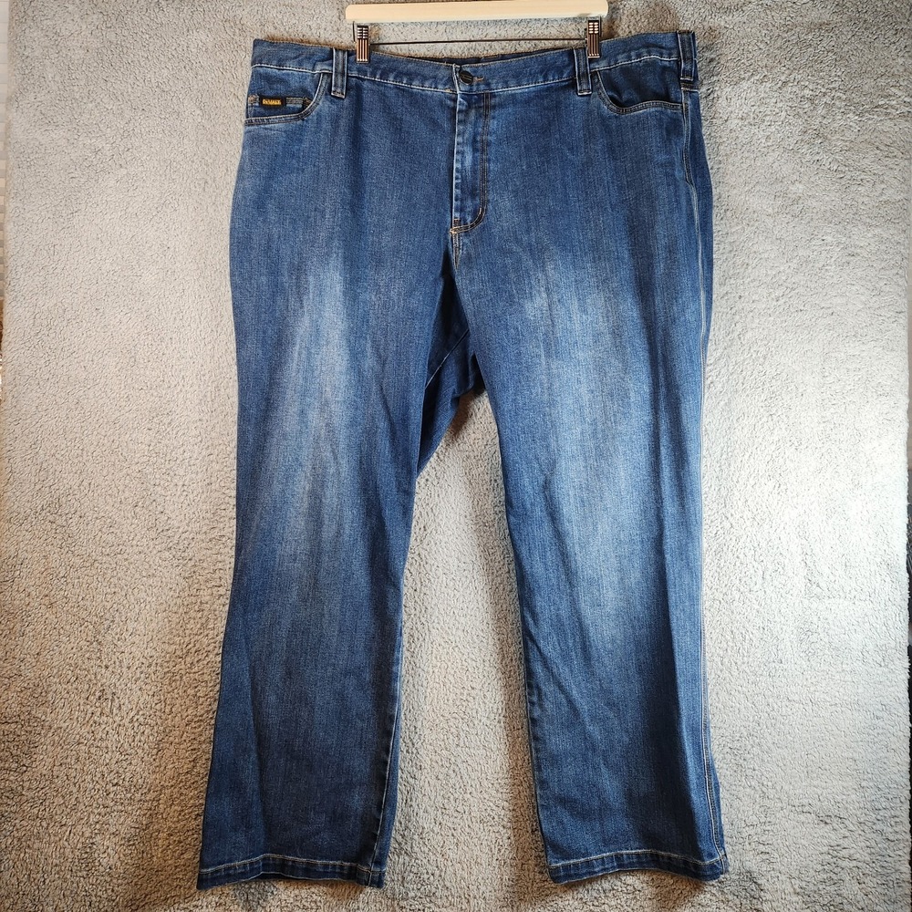 DeWalt Jeans Men's 48X33 (Fits 47x33.5)Blue Cotton Stretch 5 Pockets Zip Fly